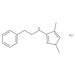 1,4-dimethyl-N-(2-phenylethyl)pyrazol-3-amine;hydrochloride结构式