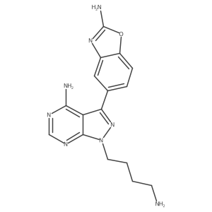 5-(4-Amino-1-(4-aminobutyl)-1H-pyrazolo[3,4-d]pyrimidin-3-yl)benzo[d]oxazol-2-amine结构式