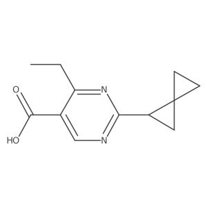 4-Ethyl-2-{spiro[2.2]pentan-1-yl}pyrimidine-5-carboxylic acid结构式