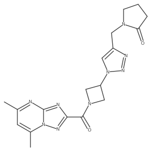 1-((1-(1-(5,7-dimethyl-[1,2,4]triazolo[1,5-a]pyrimidine-2-carbonyl)azetidin-3-yl)-1H-1,2,3-triazol-4-yl)methyl)pyrrolidin-2-one Structure