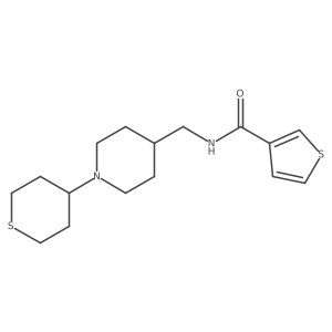 N-((1-(tetrahydro-2H-thiopyran-4-yl)piperidin-4-yl)methyl)thiophene-3-carboxamide结构式