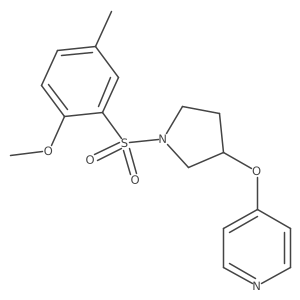4-((1-((2-Methoxy-5-methylphenyl)sulfonyl)pyrrolidin-3-yl)oxy)pyridine结构式