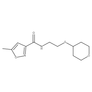 5-methyl-N-(2-((tetrahydro-2H-pyran-4-yl)thio)ethyl)isoxazole-3-carboxamide Structure