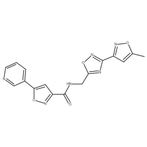 N-((3-(5-methylisoxazol-3-yl)-1,2,4-oxadiazol-5-yl)methyl)-5-(pyridin-3-yl)isoxazole-3-carboxamide结构式