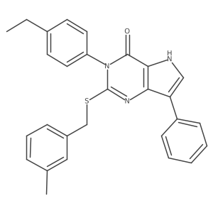 3-(4-ethylphenyl)-2-((3-methylbenzyl)thio)-7-phenyl-3H-pyrrolo[3,2-d]pyrimidin-4(5H)-one结构式