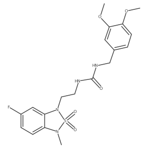 1-(3,4-dimethoxybenzyl)-3-(2-(6-fluoro-3-methyl-2,2-dioxidobenzo[c][1,2,5]thiadiazol-1(3H)-yl)ethyl)urea Structure