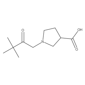 1-(3,3-Dimethyl-2-oxobutyl)pyrrolidine-3-carboxylic acid Structure