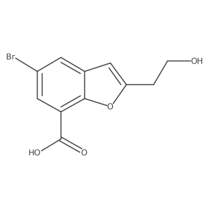 5-Bromo-2-(2-hydroxyethyl)-1-benzofuran-7-carboxylic acid结构式