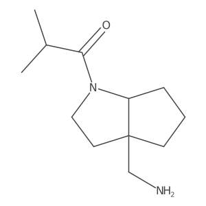 rac-1-[(3aR,6aR)-3a-(aminomethyl)-octahydrocyclopenta[b]pyrrol-1-yl]-2-methylpropan-1-one结构式