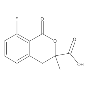 8-fluoro-3-methyl-1-oxo-3,4-dihydro-1H-2-benzopyran-3-carboxylic acid结构式