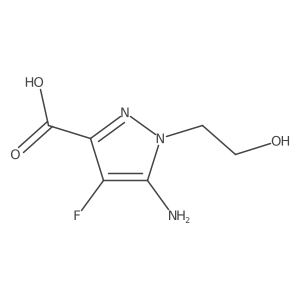 5-amino-4-fluoro-1-(2-hydroxyethyl)-1H-pyrazole-3-carboxylic acid结构式