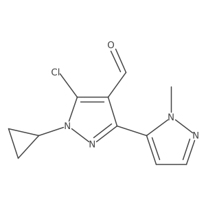5-chloro-1-cyclopropyl-3-(1-methyl-1H-pyrazol-5-yl)-1H-pyrazole-4-carbaldehyde结构式