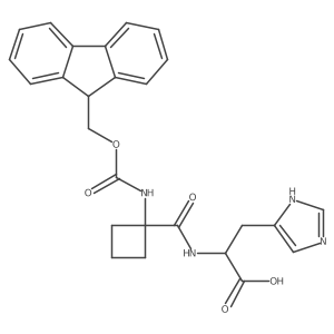 (2R)-2-{[1-({[(9H-fluoren-9-yl)methoxy]carbonyl}amino)cyclobutyl]formamido}-3-(1H-imidazol-4-yl)propanoic acid Structure