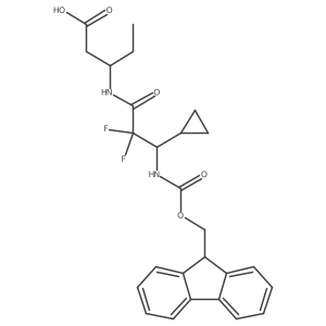 (3R)-3-[3-cyclopropyl-3-({[(9H-fluoren-9-yl)methoxy]carbonyl}amino)-2,2-difluoropropanamido]pentanoic acid Structure