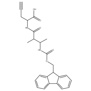 2-[3-({[(9H-fluoren-9-yl)methoxy]carbonyl}amino)-2-methylbutanamido]pent-4-ynoic acid结构式