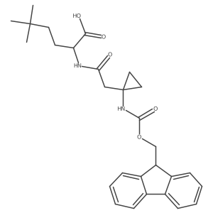 2-{2-[1-({[(9H-fluoren-9-yl)methoxy]carbonyl}amino)cyclopropyl]acetamido}-5,5-dimethylhexanoic acid结构式