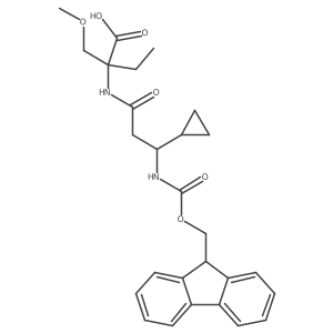 2-[3-cyclopropyl-3-({[(9H-fluoren-9-yl)methoxy]carbonyl}amino)propanamido]-2-(methoxymethyl)butanoic acid结构式