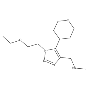 {[1-(2-ethoxyethyl)-5-(oxan-4-yl)-1H-1,2,3-triazol-4-yl]methyl}(methyl)amine结构式