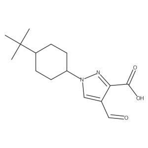 1-(4-tert-butylcyclohexyl)-4-formyl-1H-pyrazole-3-carboxylic acid结构式