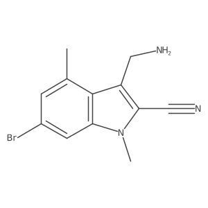 3-(aminomethyl)-6-bromo-1,4-dimethyl-1H-indole-2-carbonitrile Structure