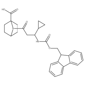 7-[3-cyclopropyl-3-({[(9H-fluoren-9-yl)methoxy]carbonyl}amino)propanoyl]-7-azabicyclo[2.2.1]heptane-1-carboxylic acid Structure