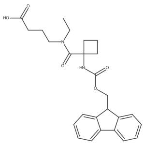 4-{N-ethyl-1-[1-({[(9H-fluoren-9-yl)methoxy]carbonyl}amino)cyclobutyl]formamido}butanoic acid Structure