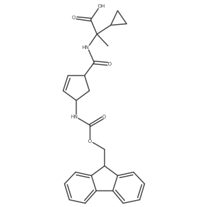 2-cyclopropyl-2-{[4-({[(9H-fluoren-9-yl)methoxy]carbonyl}amino)cyclopent-2-en-1-yl]formamido}propanoic acid结构式