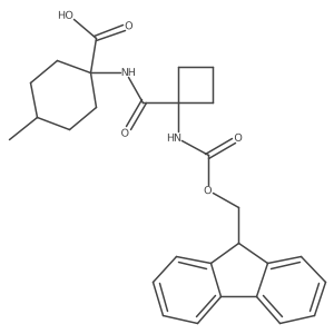 1-[1-({[(9H-fluoren-9-yl)methoxy]carbonyl}amino)cyclobutaneamido]-4-methylcyclohexane-1-carboxylic acid Structure