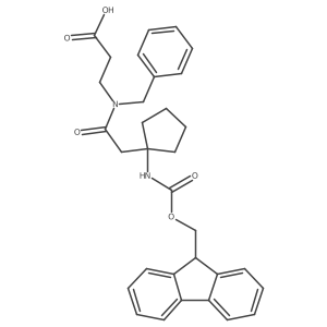3-{N-benzyl-2-[1-({[(9H-fluoren-9-yl)methoxy]carbonyl}amino)cyclopentyl]acetamido}propanoic acid Structure