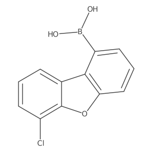 B-(6-Chloro-1-dibenzofuranyl)boronic acid结构式