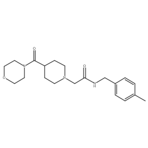 N-[(4-methylphenyl)methyl]-2-[4-(morpholine-4-carbonyl)piperidin-1-yl]acetamide结构式