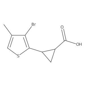 rac-(1R,2R)-2-(3-bromo-4-methylthiophen-2-yl)cyclopropane-1-carboxylic acid Structure