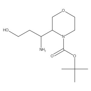 Tert-butyl 3-(1-amino-3-hydroxypropyl)morpholine-4-carboxylate结构式