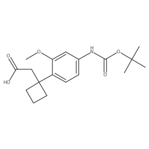 2-[1-(4-{[(Tert-butoxy)carbonyl]amino}-2-methoxyphenyl)cyclobutyl]acetic acid Structure