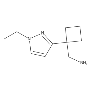 [1-(1-ethyl-1H-pyrazol-3-yl)cyclobutyl]methanamine结构式