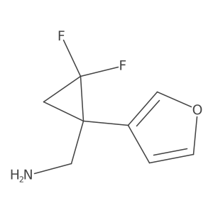 [2,2-Difluoro-1-(furan-3-yl)cyclopropyl]methanamine结构式
