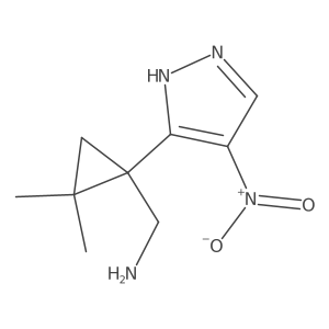 [2,2-dimethyl-1-(4-nitro-1H-pyrazol-3-yl)cyclopropyl]methanamine结构式