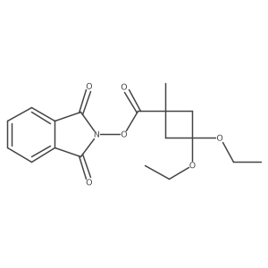 1,3-dioxo-2,3-dihydro-1H-isoindol-2-yl 3,3-diethoxy-1-methylcyclobutane-1-carboxylate结构式