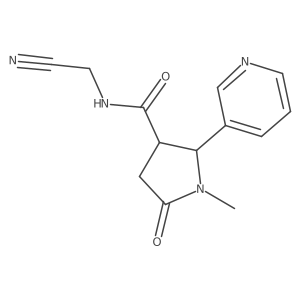 (2S,3S)-N-(Cyanomethyl)-1-methyl-5-oxo-2-pyridin-3-ylpyrrolidine-3-carboxamide结构式