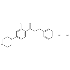 2-Fluoro-4-piperazin-1-yl-benzoic acid benzyl ester dihydrochloride Structure