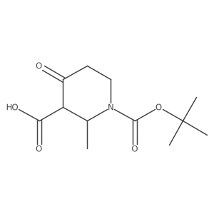 1-(tert-Butoxycarbonyl)-2-methyl-4-oxopiperidine-3-carboxylic acid结构式