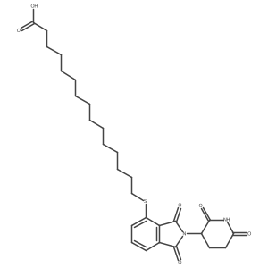 15-[2-(2,6-Dioxo-3-piperidyl)-1,3-dioxo-isoindolin-4-yl]sulfanylpentadecanoic acid Structure