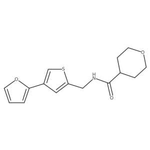 N-{[4-(furan-2-yl)thiophen-2-yl]methyl}oxane-4-carboxamide结构式