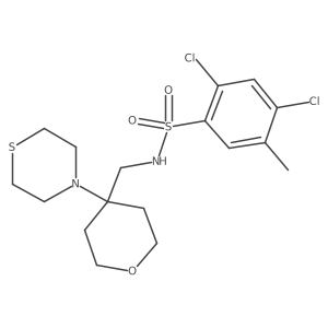 2,4-dichloro-5-methyl-N-{[4-(thiomorpholin-4-yl)oxan-4-yl]methyl}benzene-1-sulfonamide Structure