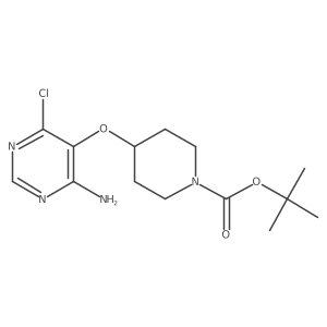 Tert-butyl 4-((4-amino-6-chloropyrimidin-5-yl)oxy)piperidine-1-carboxylate结构式