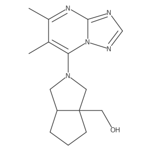 (2-{5,6-Dimethyl-[1,2,4]triazolo[1,5-a]pyrimidin-7-yl}-octahydrocyclopenta[c]pyrrol-3a-yl)methanol结构式