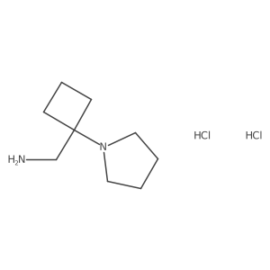 (1-(Pyrrolidin-1-yl)cyclobutyl)methanamine dihydrochloride结构式