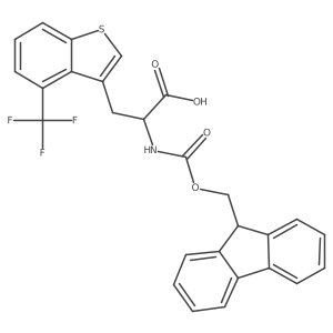 (2S)-2-({[(9H-fluoren-9-yl)methoxy]carbonyl}amino)-3-[4-(trifluoromethyl)-1-benzothiophen-3-yl]propanoic acid Structure