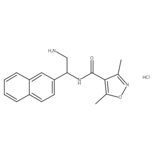 N-[2-amino-1-(naphthalen-2-yl)ethyl]-3,5-dimethyl-1,2-oxazole-4-carboxamide hydrochloride Structure