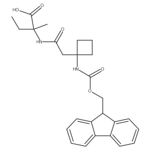 2-{2-[1-({[(9H-fluoren-9-yl)methoxy]carbonyl}amino)cyclobutyl]acetamido}-2-methylbutanoic acid Structure